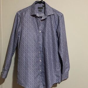 Elegant Blue Patterned Men's Shirt